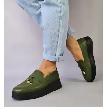 Pantofi casual Piele Naturala Verzi Ody