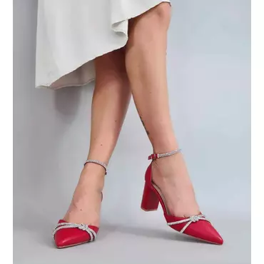 Pantofi stiletto rosii Ania