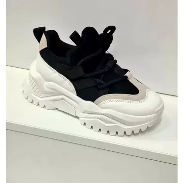 Sneakers dama alb cu negru Dara